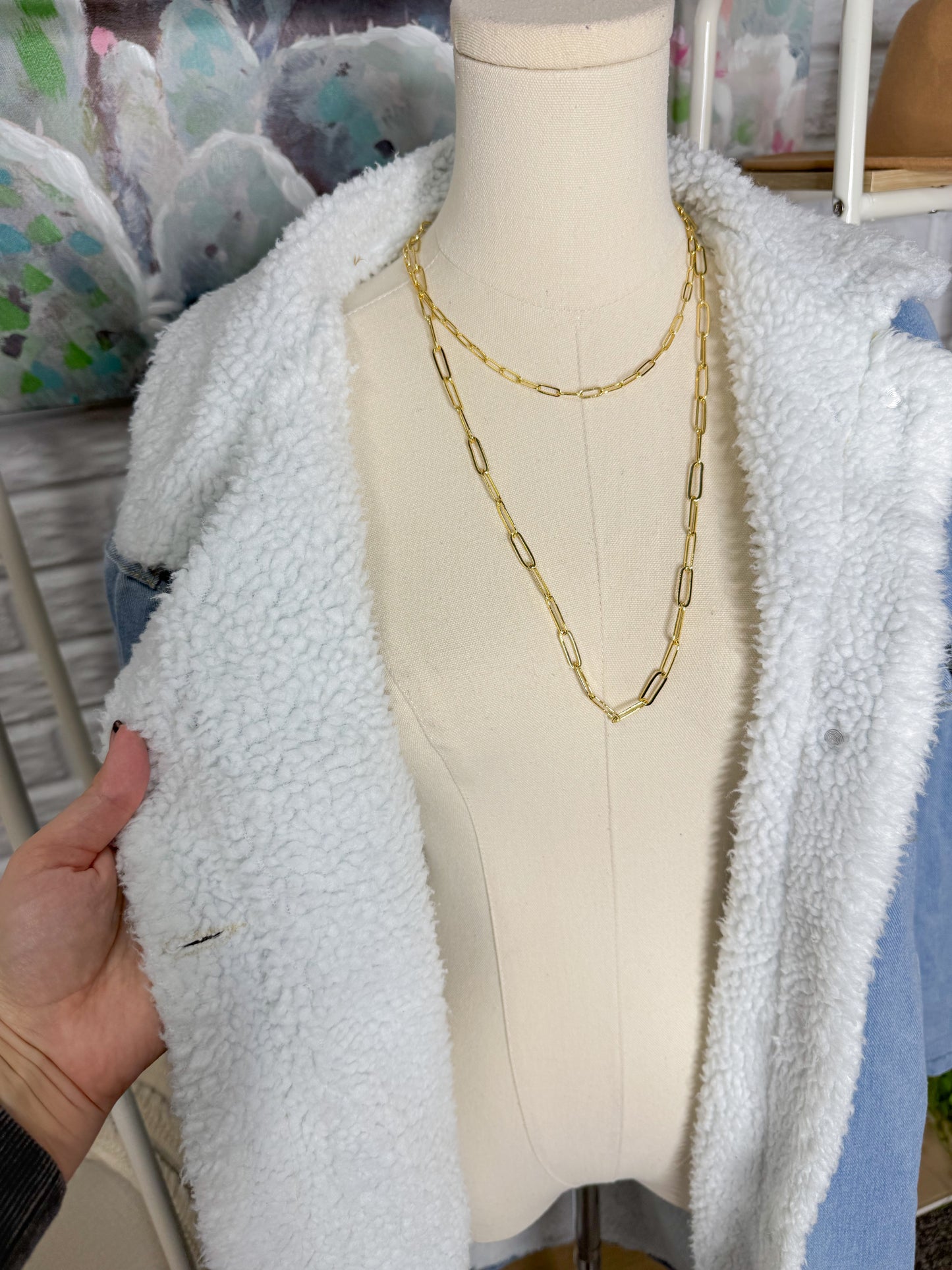 Chartou Sherpa Fleece Lined Denim Jacket (M)