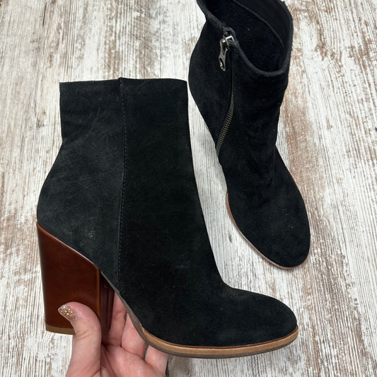 Kork-Ease Parr Suede Ankle Boots Booties Black Heeled 6