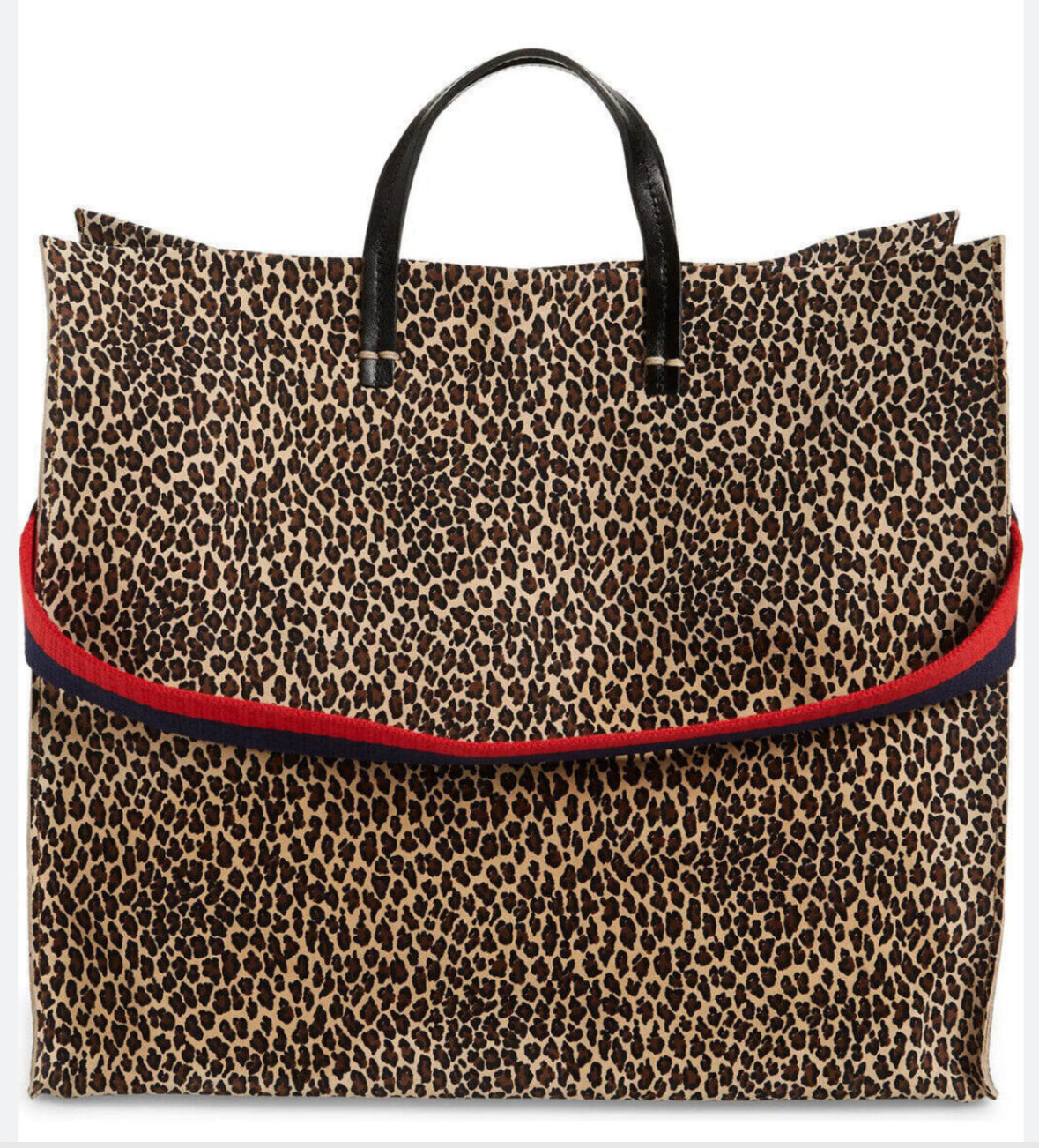 CLARE V. Simple Suede Leather Tote Bag Mini Cat Leopard Printatyer