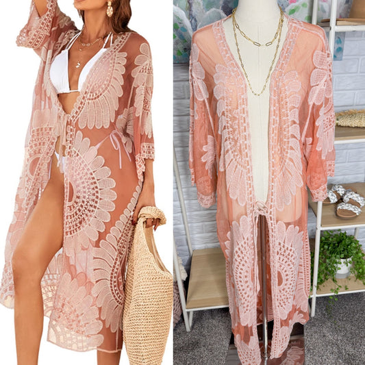 Cupshe Lace Kimono Coverup (OS)