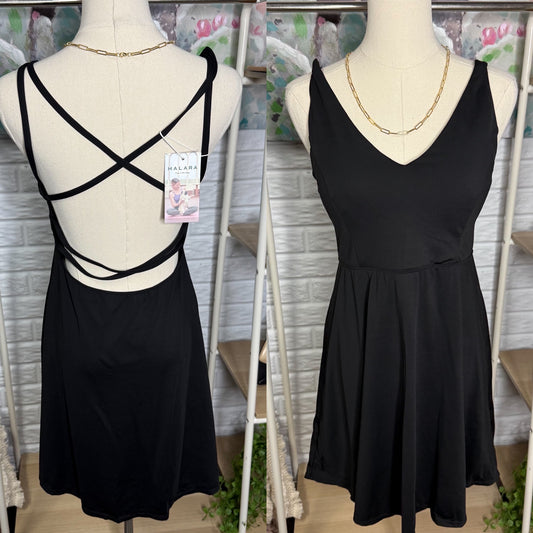 Halara New Black Flare Mini Slip Dance Active Dress (L)