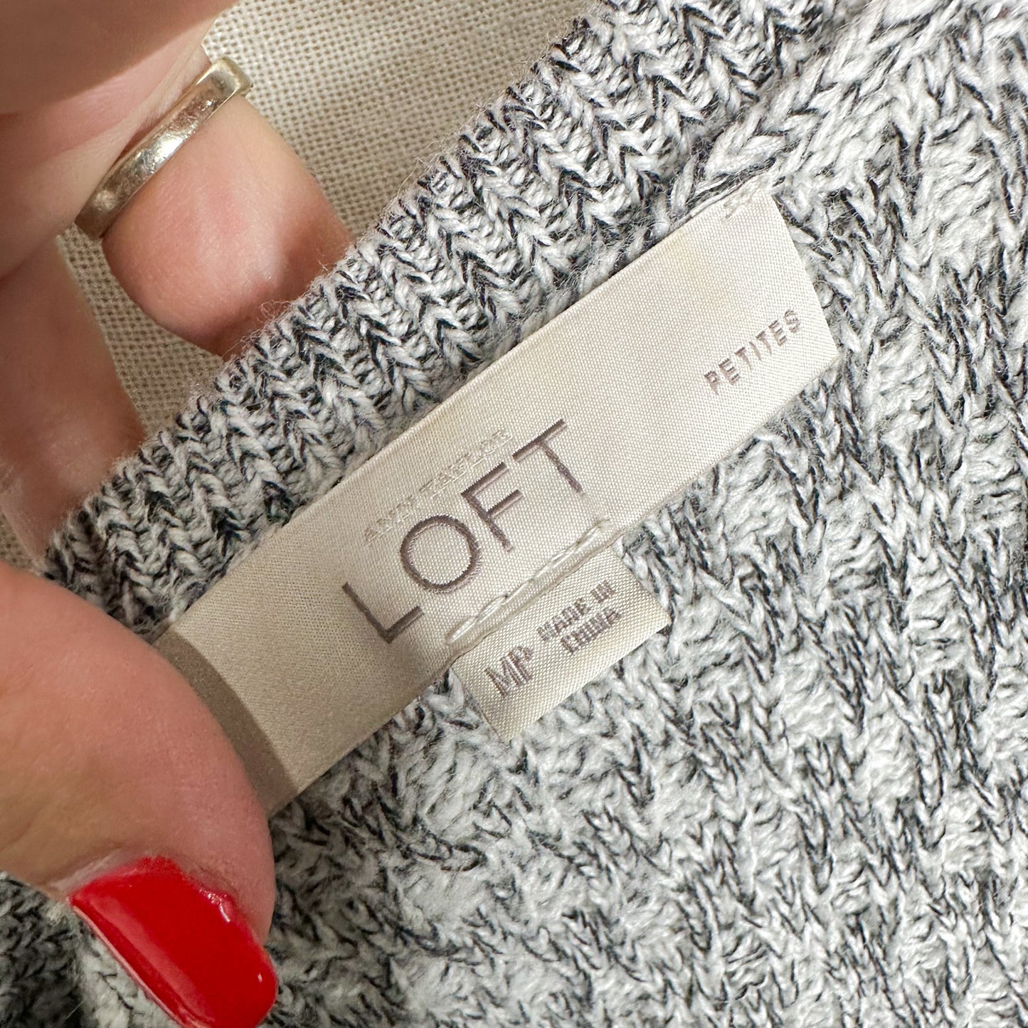 Loft Cozystitch Marble Grey Sweater Dress (MP)