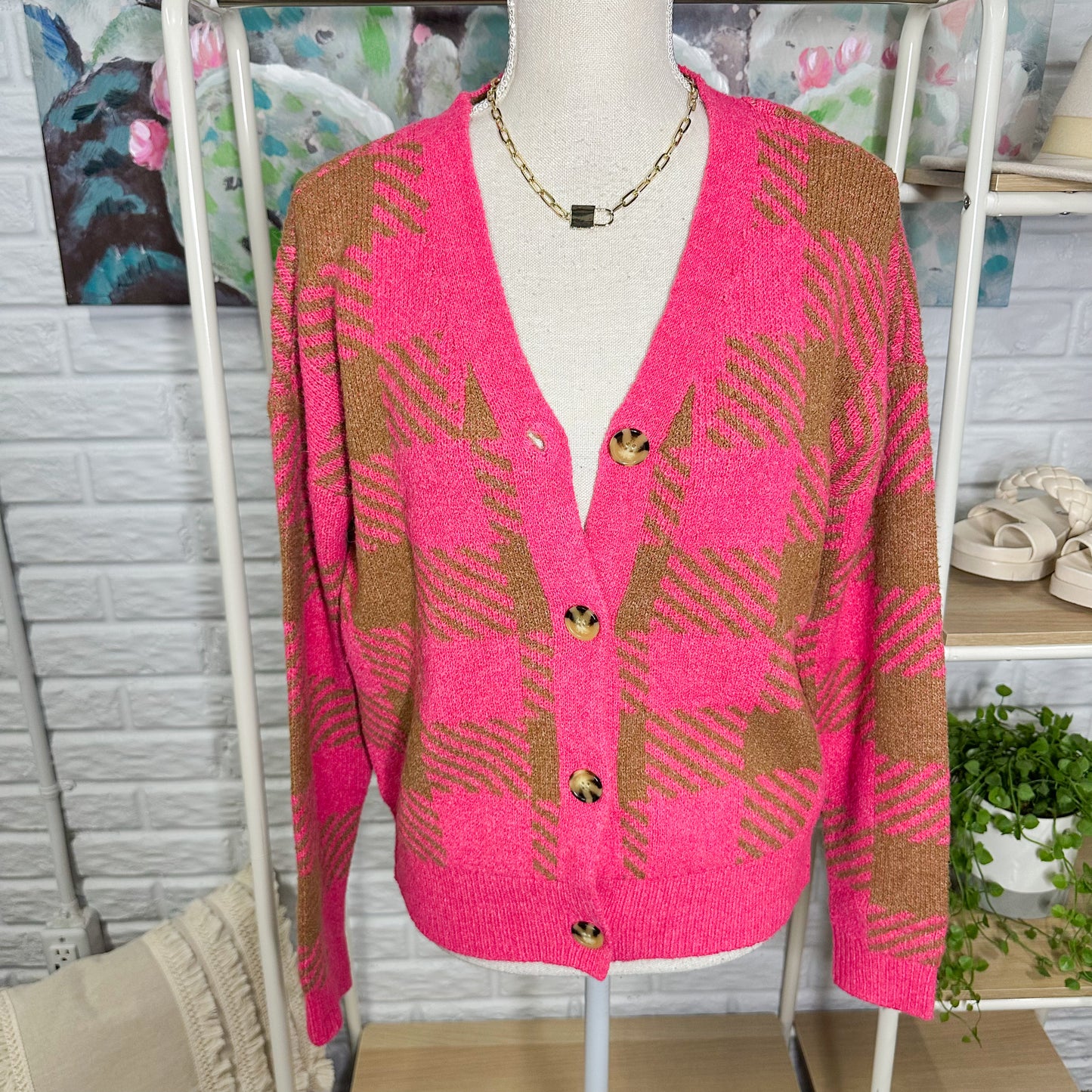 Maurice’s Plaid Button Down Cardigan Size XS