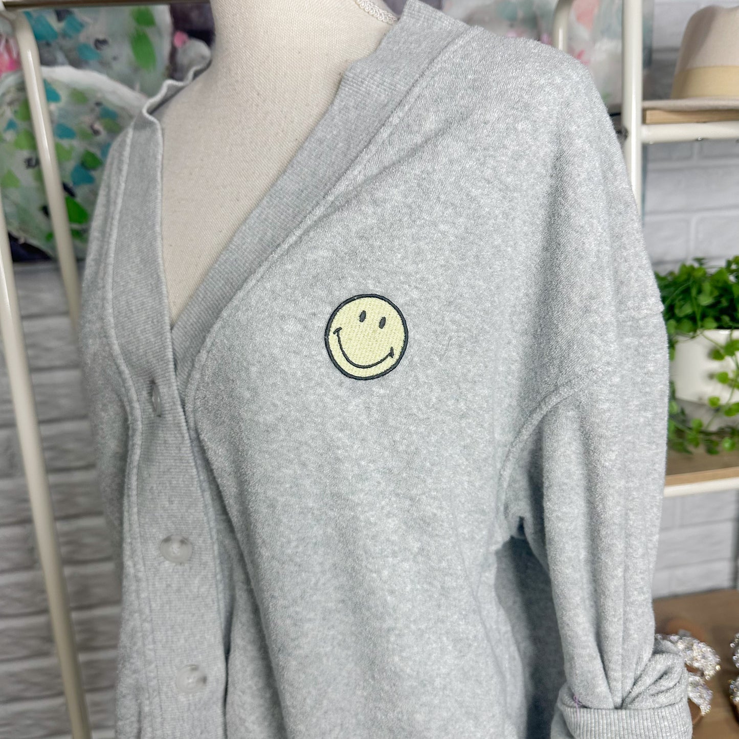 Aerie Smiley Cozy Fleece Cardigan (XS)