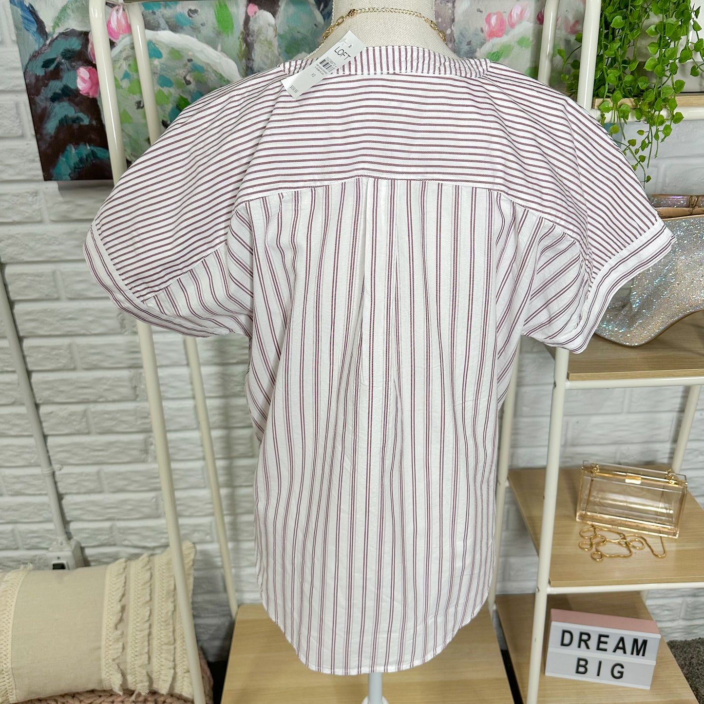 LOFT New Striped Dolman Henley Everyday Shirt Size XS