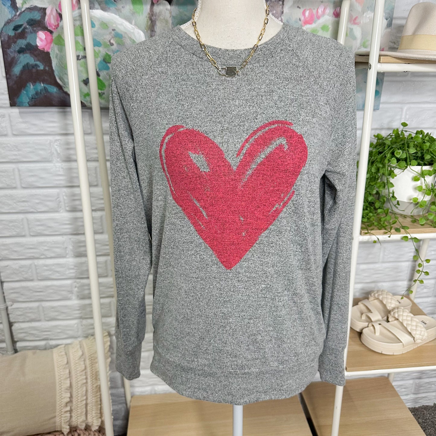 Maurice’s Cozy Heart Crewneck Sweater Size Small