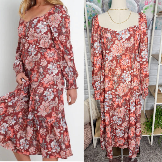 Petal + Pup Franklin Floral Puff Sleeve Midi Dress (6)
