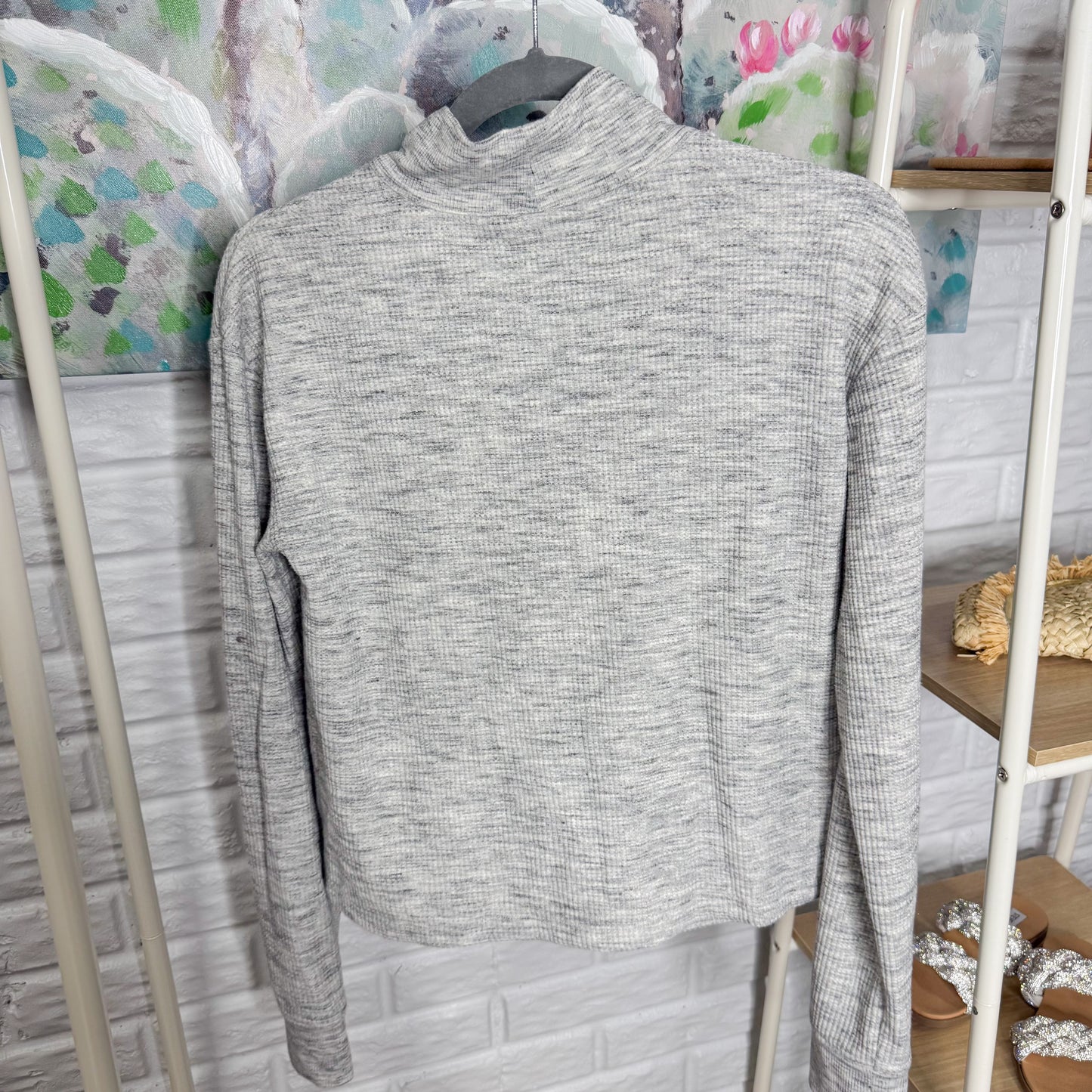 Lou & Grey Jogger Mock Neck Sweater Set (XS) Gray