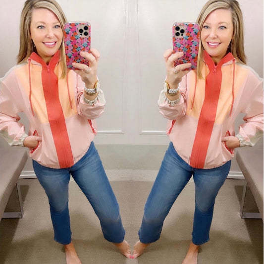 Lou & Grey Colorblock Wanderweave Windbreaker Jacket Size XS