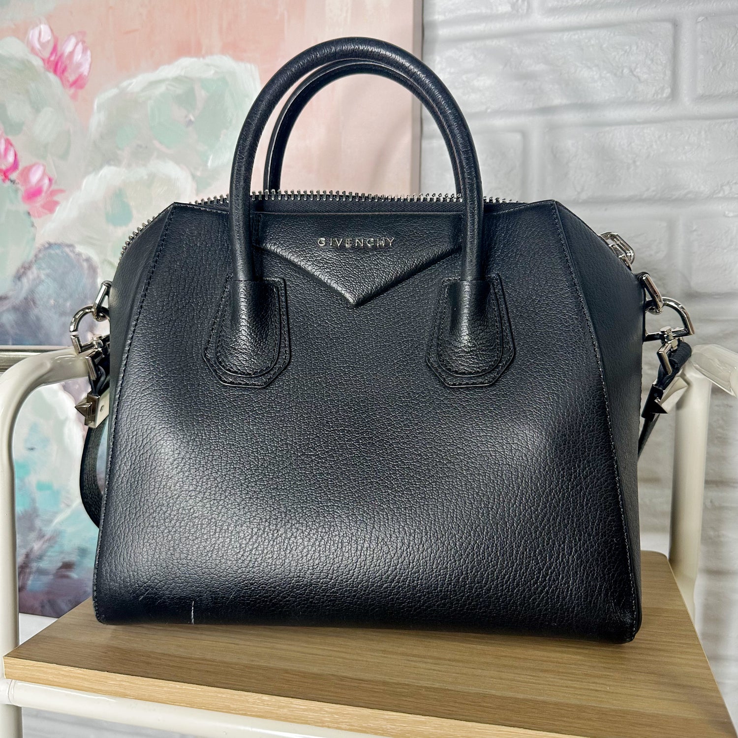 Givenchy Black Small Antigona Leather Handbag