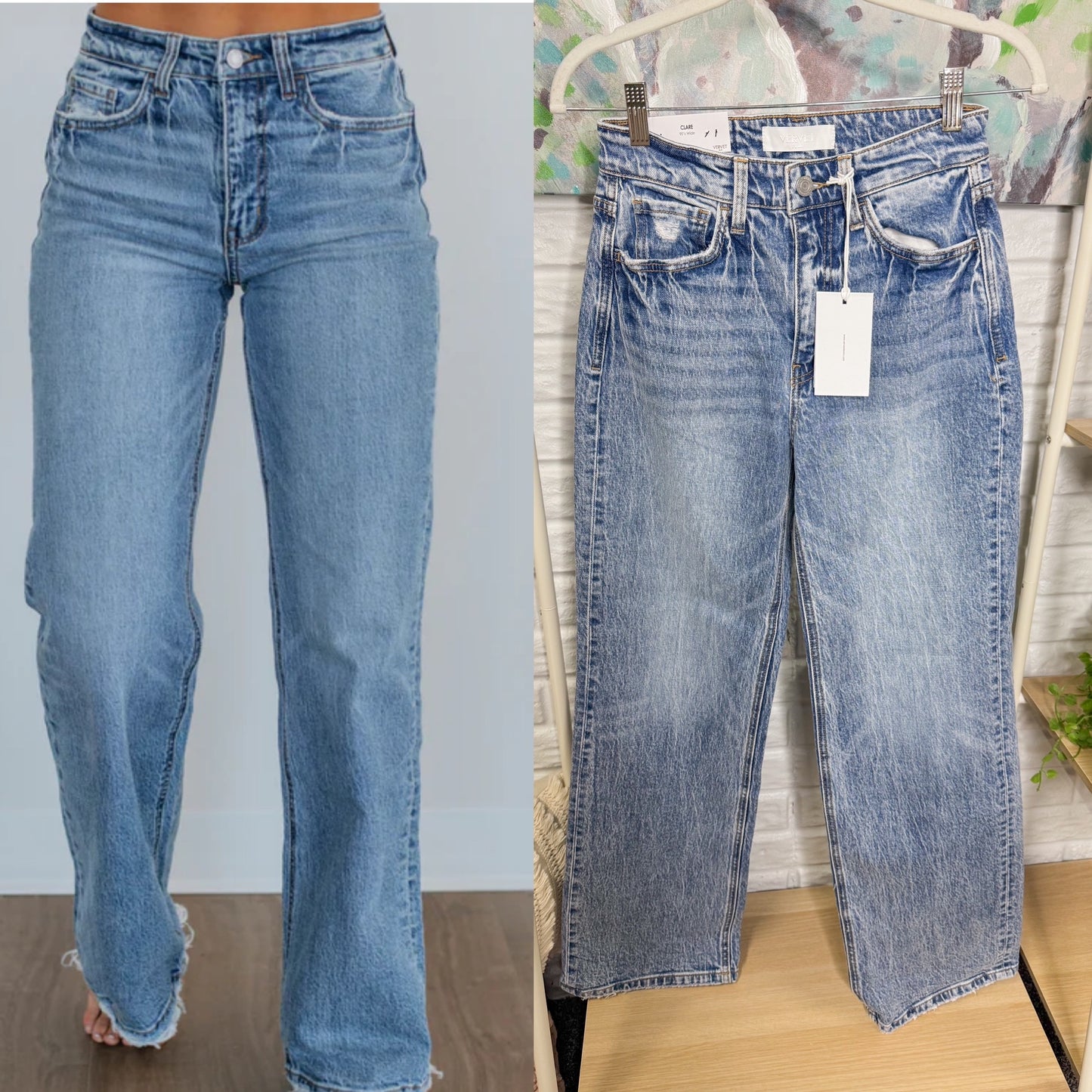 Vervet Blue New Clare 90’s Wide Leg Jeans (25)