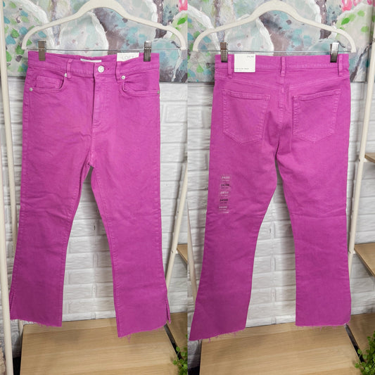 LOFT New High Rise Kick Crop Jeans Magenta (24/00)