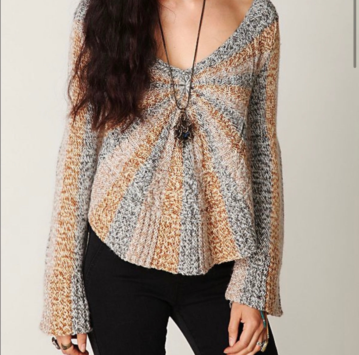 Free People SunBurst Pinwheel Sweater (S/M)