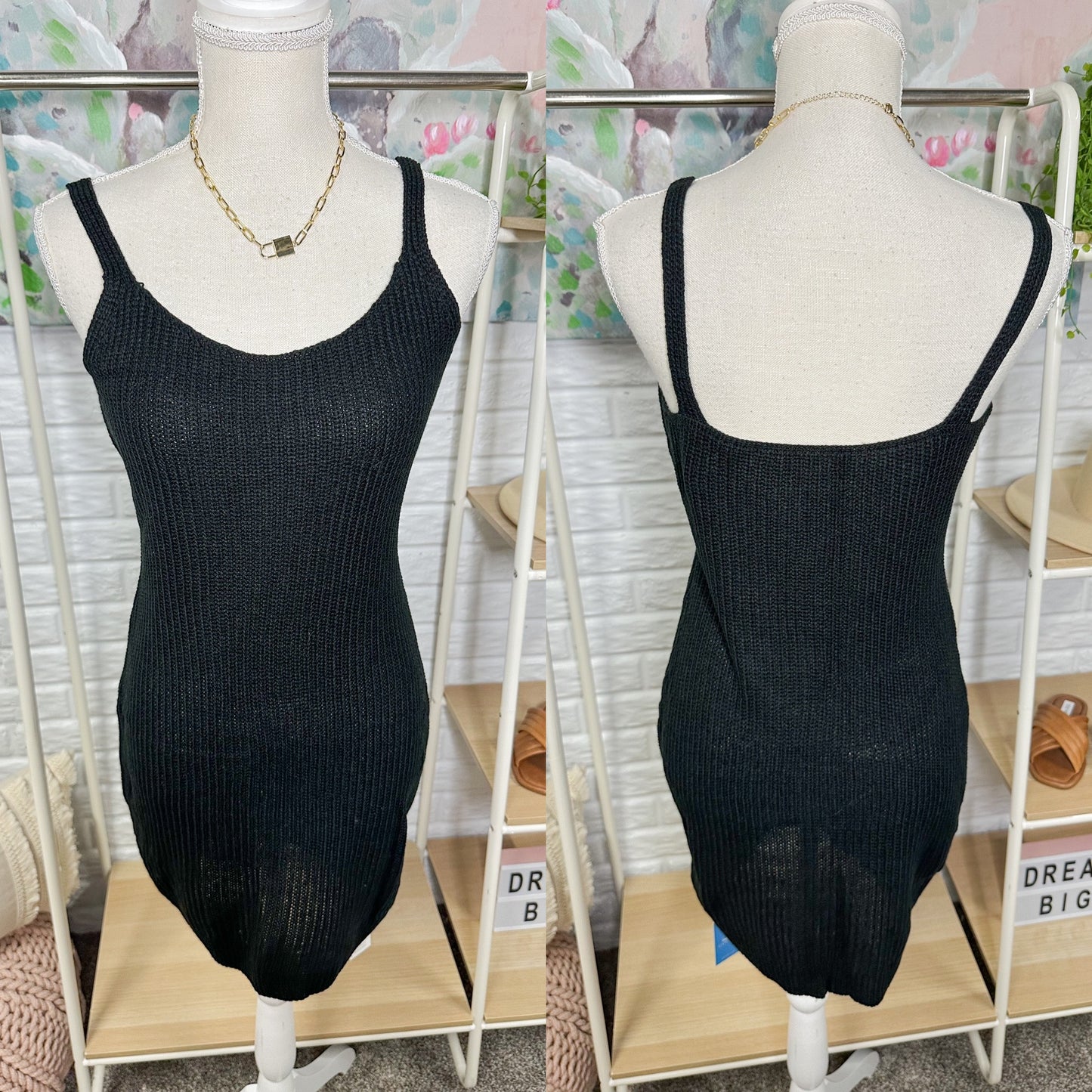 Cupshe New Toasty Black Crochet Dress Size Medium