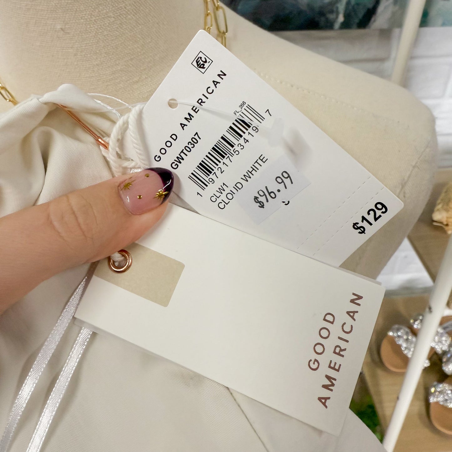 GOOD AMERICAN New POPLIN HALTER VEST White (small)