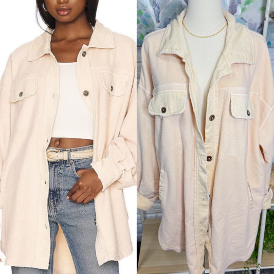 Free People New Ruby Shacket Sweetheart Sunrise (M)