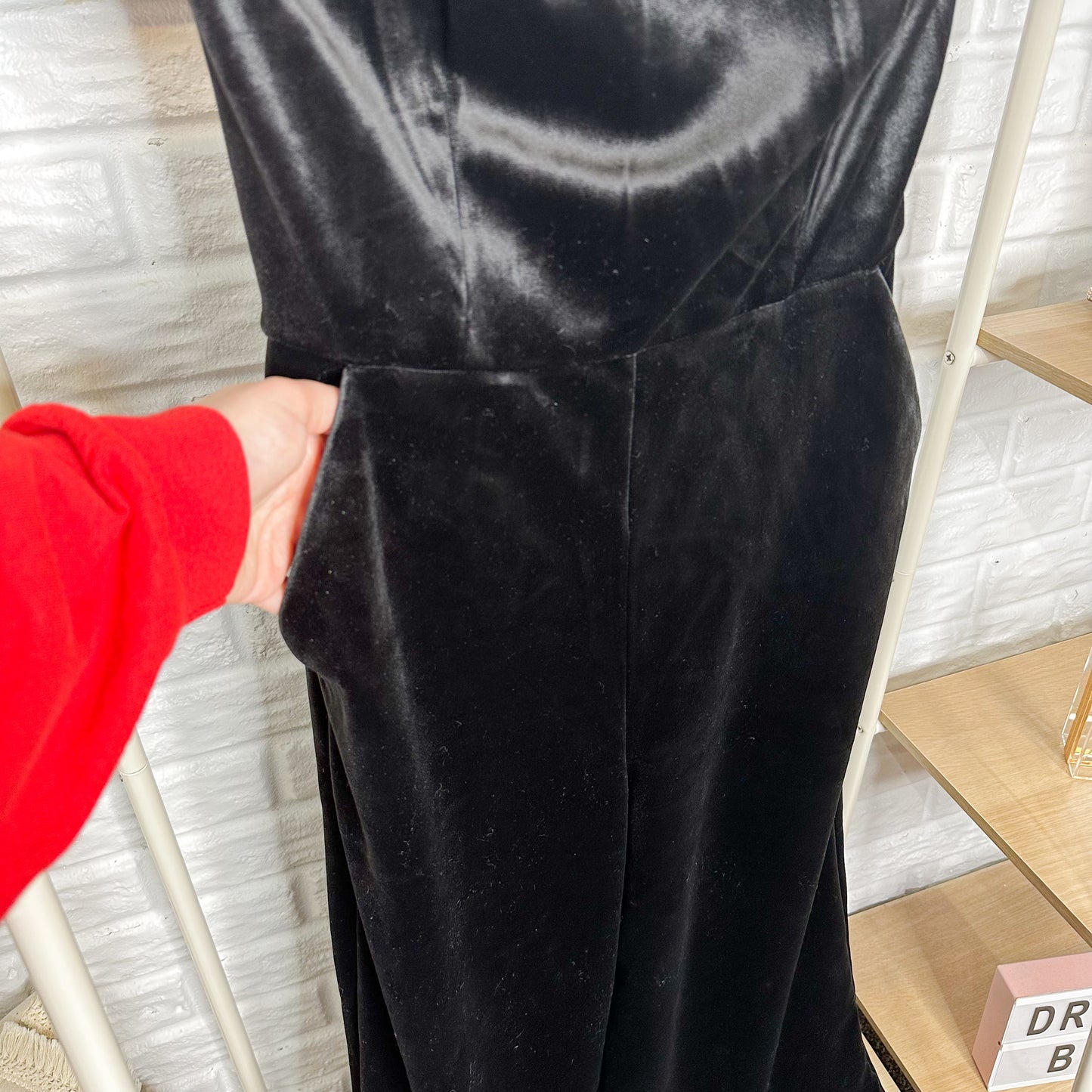 Express New Black Velvet Strapless Jumpsuit Size 6