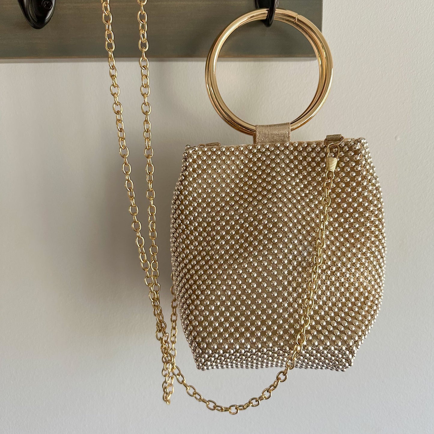 Jessica McClintock New Gwen Mesh Ring Clutch Purse