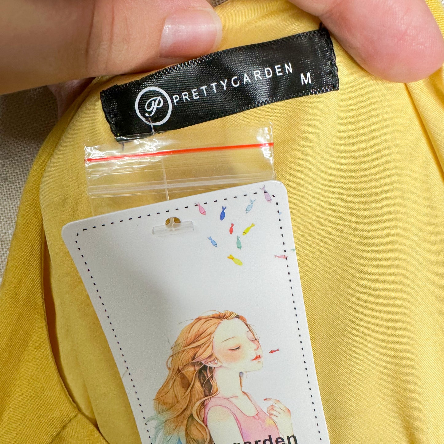 Prettygarden New Yellow Puff Sleeve Mini Dress Size Medium