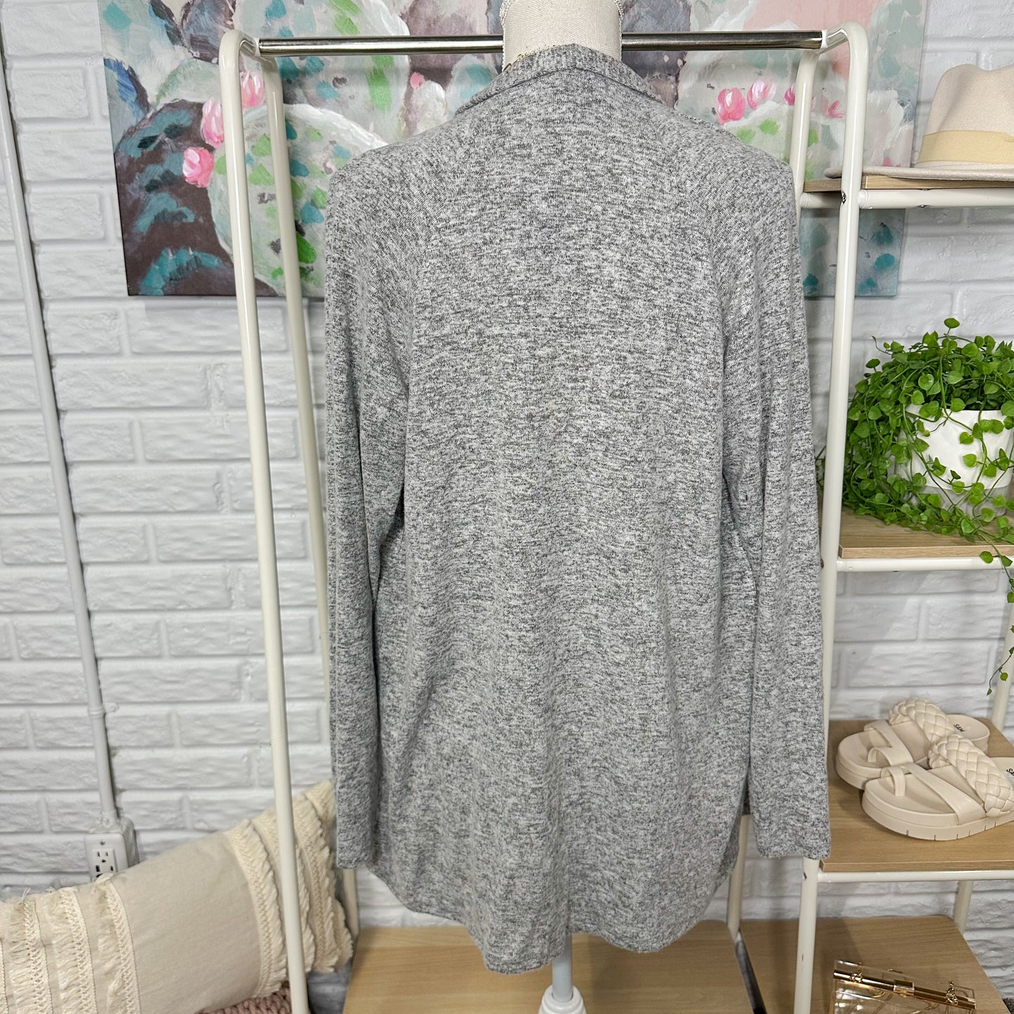 Gibsonlook New Grey Draped Cardigan Size XS