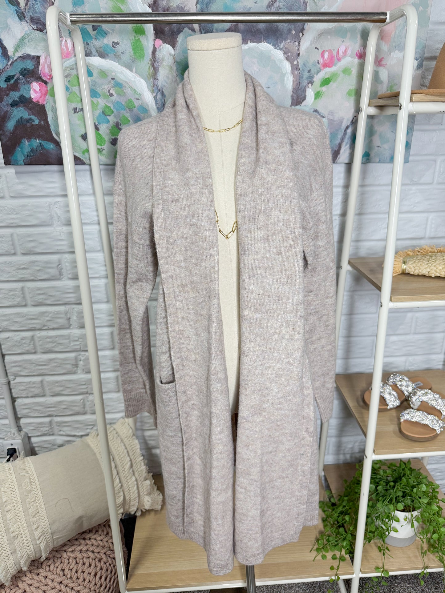 LOFT New Draped Open Front Cardigan (XS)