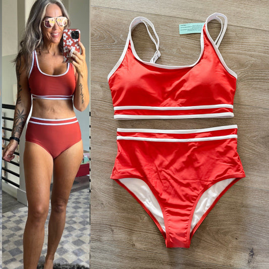Adisputent New Burnt Orange Sporty Bikini (M)