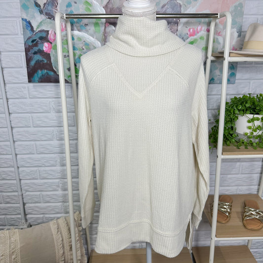 Lou & Grey Waffle Knit Turtleneck Sweater (XS)