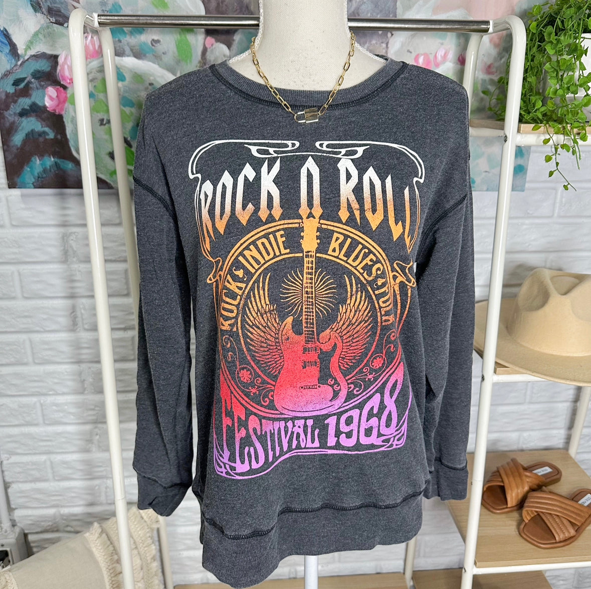 Maurice’s Rock N Roll Graphic Sweater Size Small