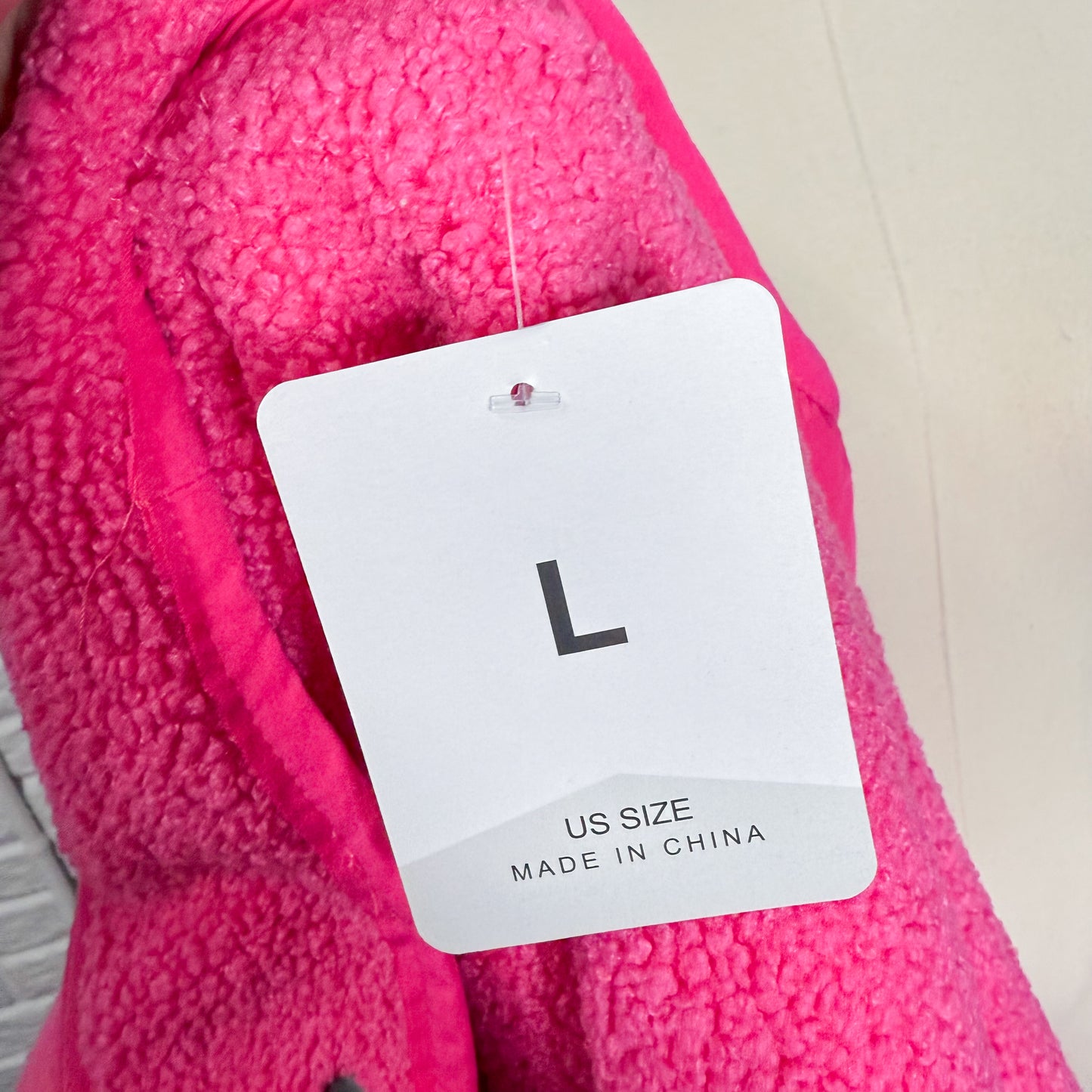 Pink Fleece Fuzzy Orange Jacket (L)