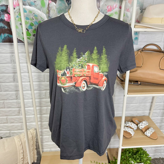 Maurice’s New Holiday Truck Graphic Tee Size Medium