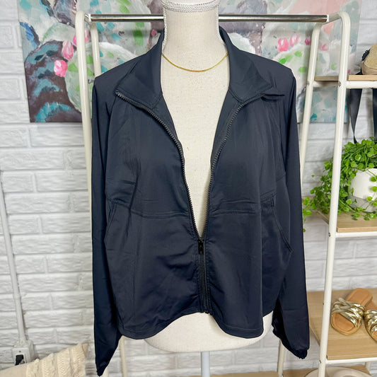 Black Athletic Zip zip Jacket (M)