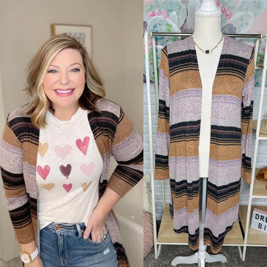 Maurice’s New Striped Duster Cardigan Size Small