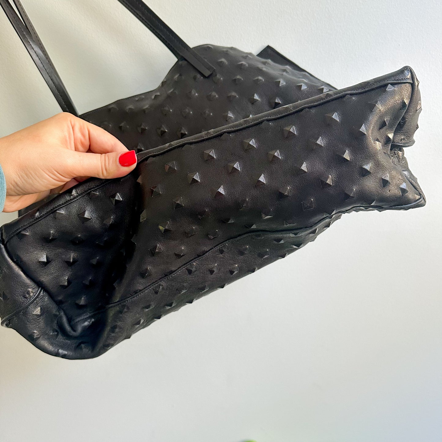 B. May Classic Shopper Black Stud Tote