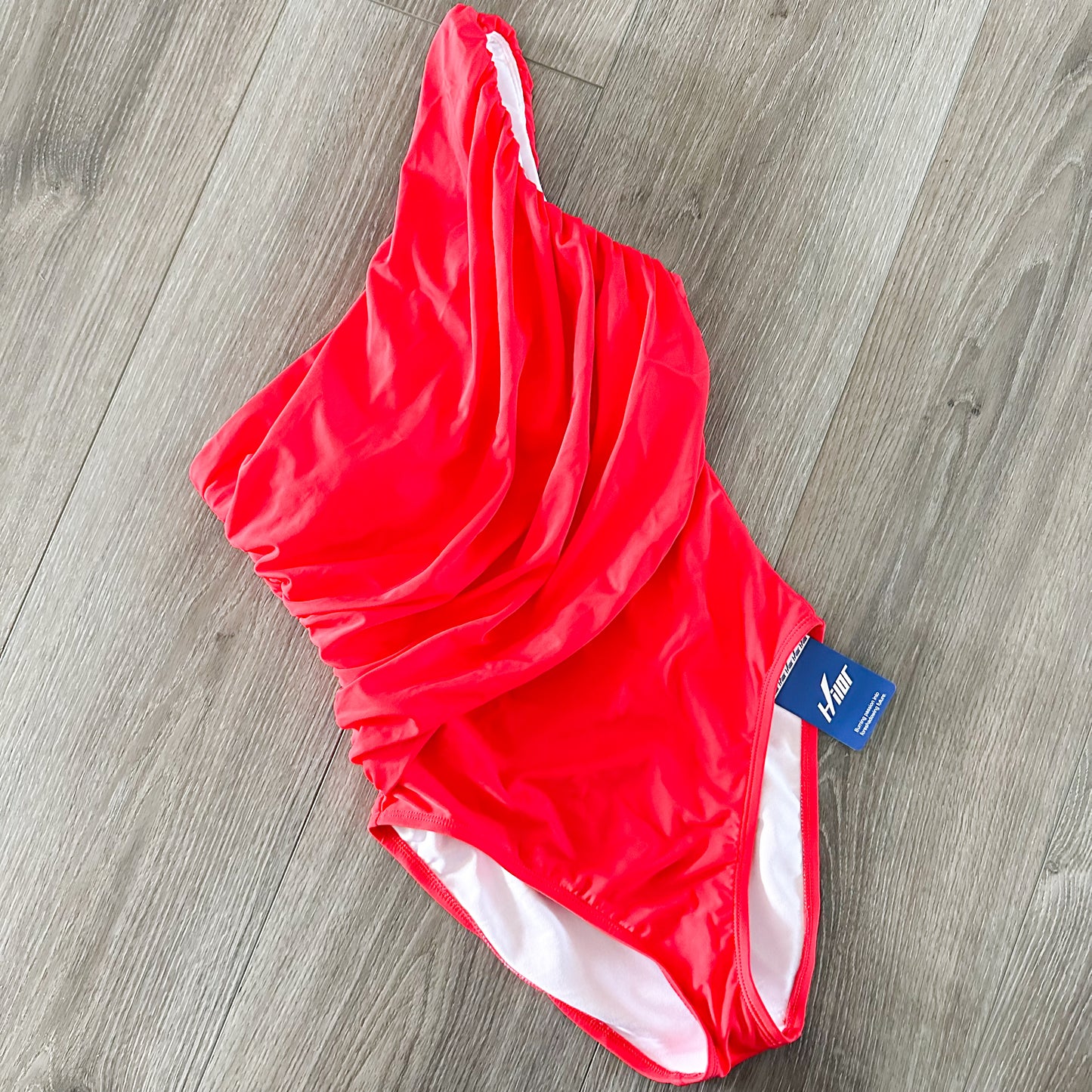 Hilor New Red One Shoulder One Piece Swimsuit Size 8