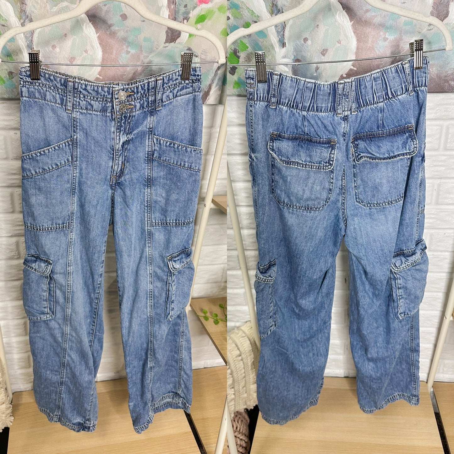 Maurice’s High Rise Cargo Wide Leg Jeans (0 short)