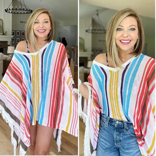 Cupshe Striped Fringe Coverup (One size)