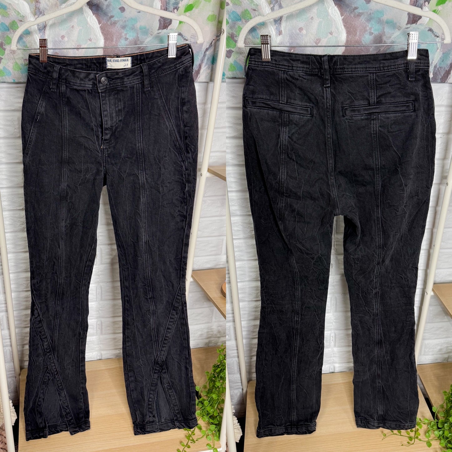 Free People We The Free Crvy Curvy Mona High Rise Flare Jeans (27)