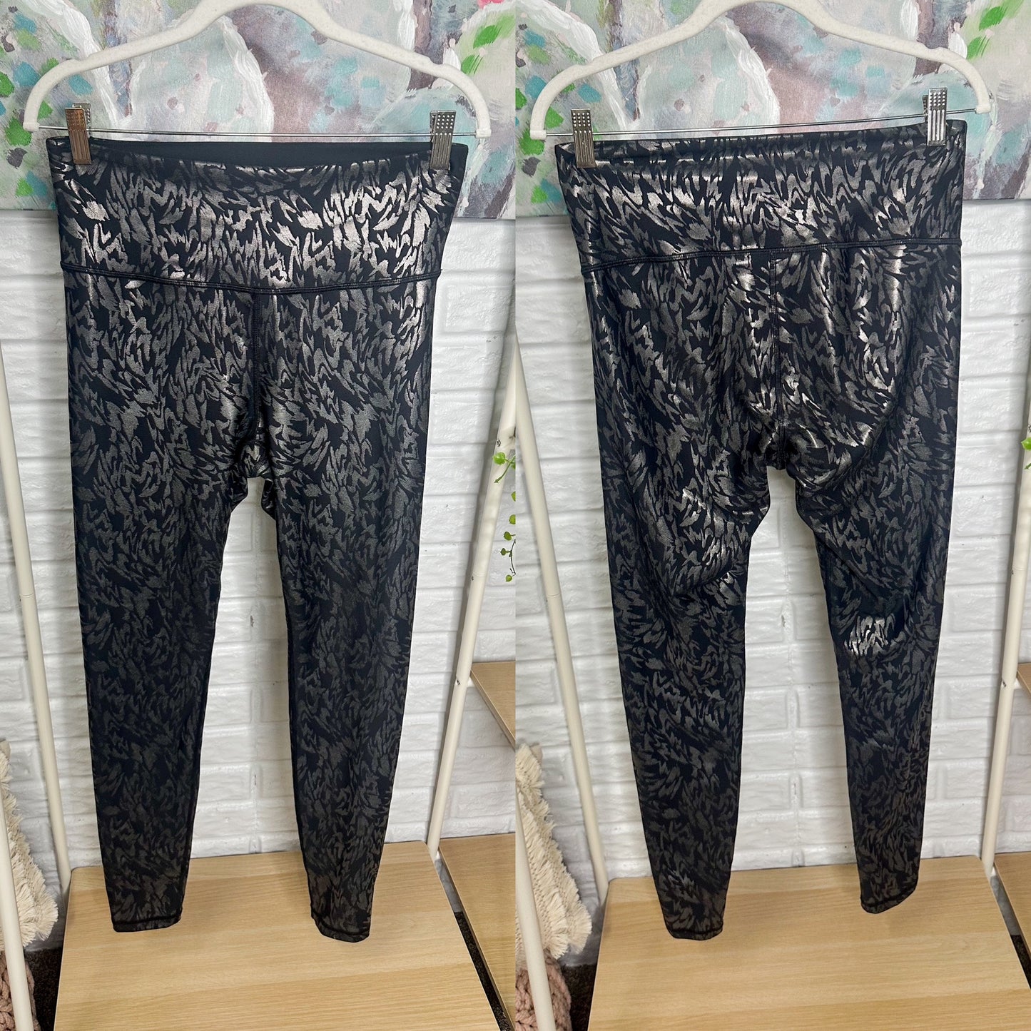 Old Navy Black Metallic Powersoft Legging (L)