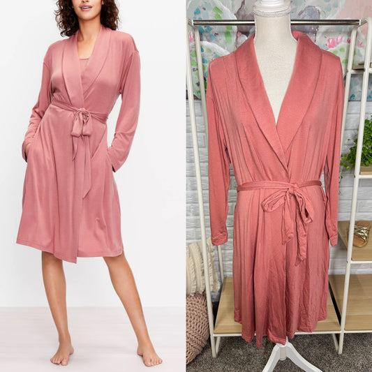 LOFT Sleep New Luxe Knit Pocket Robe (S)