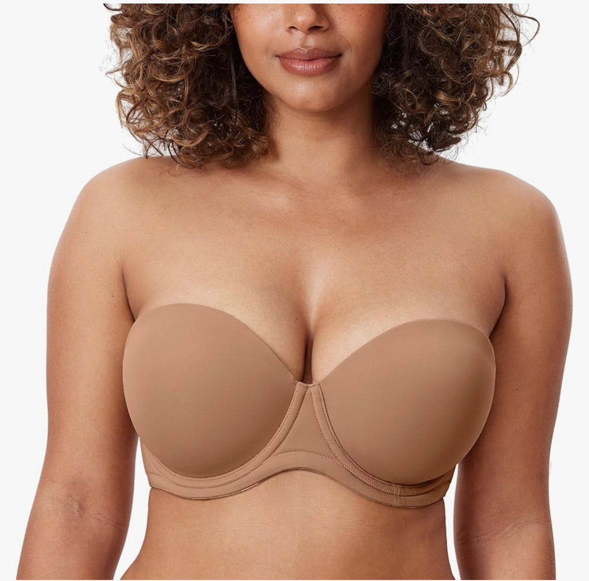 DELIMIRA New Beige Underwire Contour Multiway Full Coverage Strapless Bra (34E)