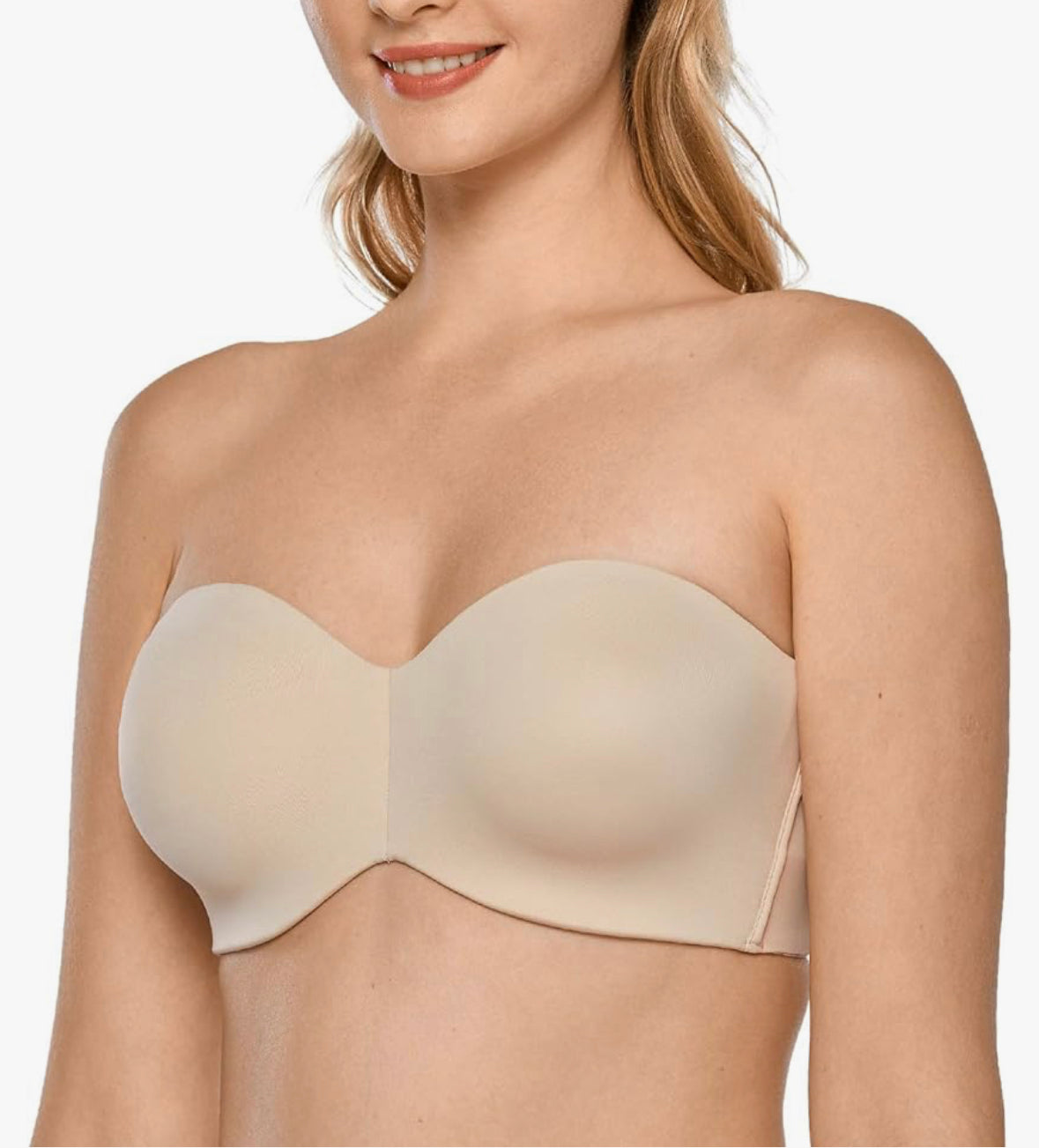 DELIMIRA New Beige Strapless Bra Unlined Underwire Minimizer Bra (34E)