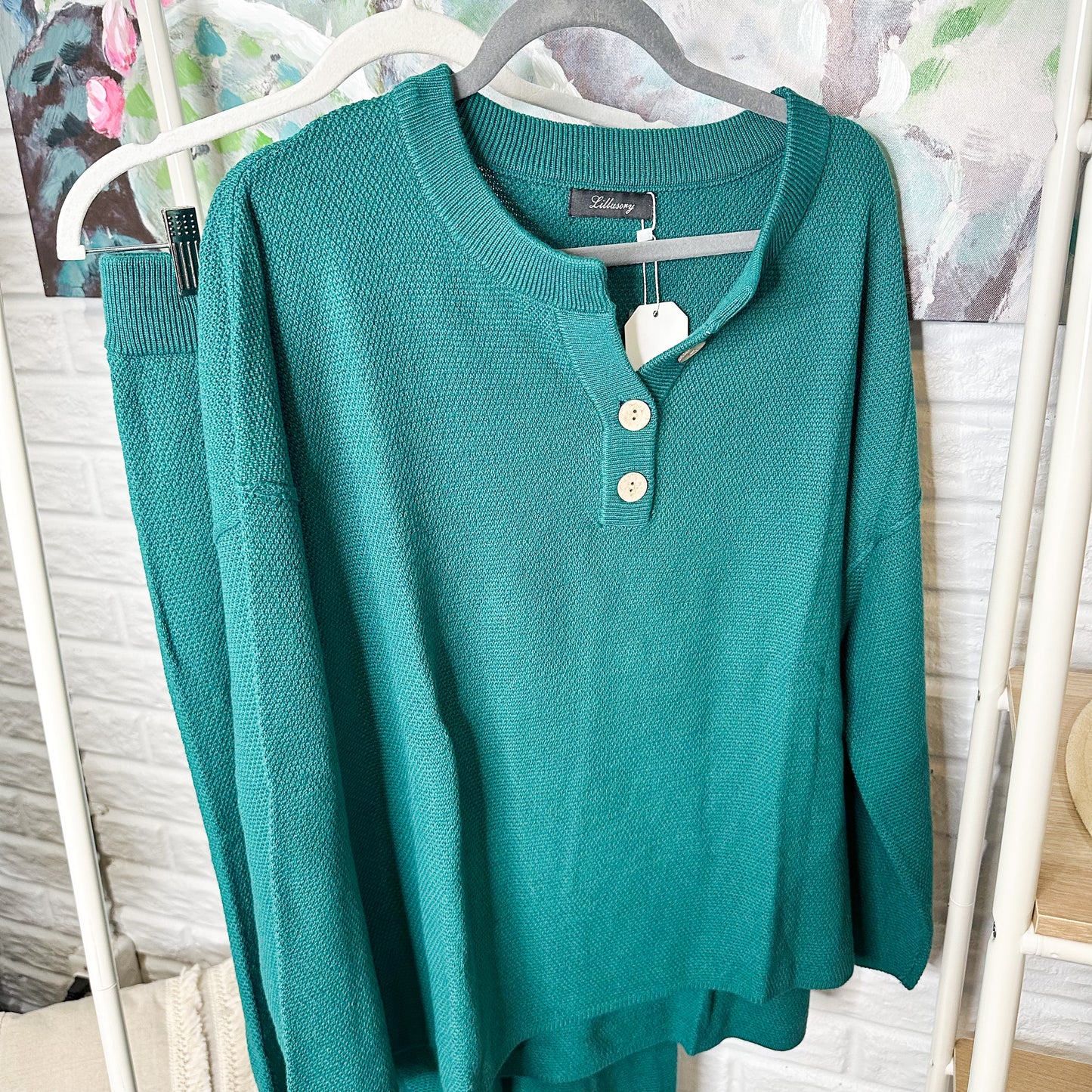 Lillusory New Teal Green Lounge Set Size XL
