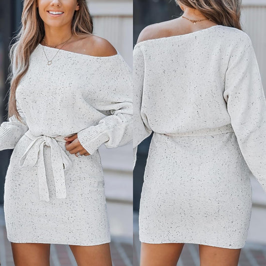 Cupshe New Knit One Shoulder Sweater Dress (M)