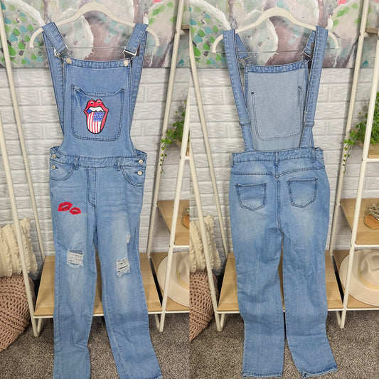 MISSLOOK Rolling Stone Denim Overalls (L)