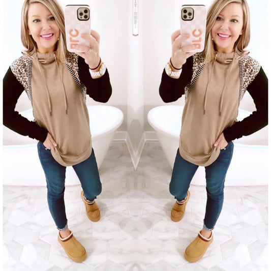 Maurice’s New Homeward Leopard Color-block Hoodie Size XS