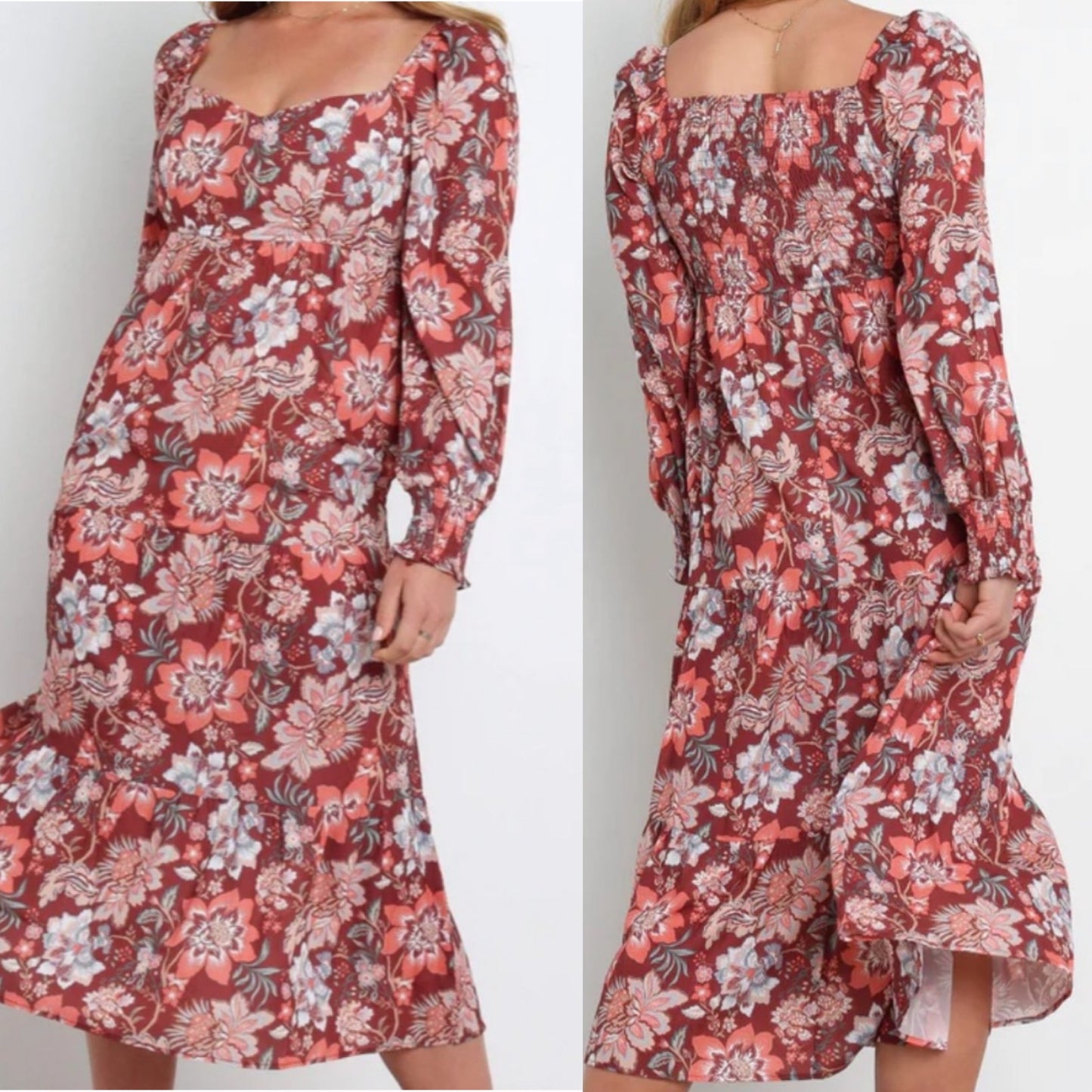 Petal + Pup Franklin Floral Puff Sleeve Midi Dress (6)