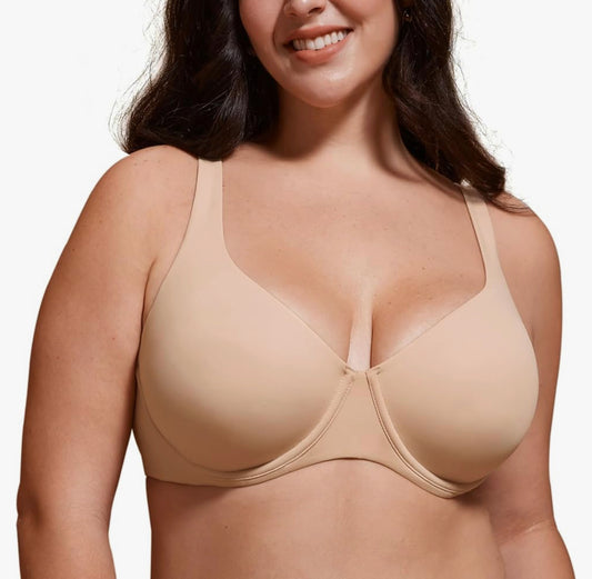 Delimira New Beige Scoop Neck Underwire Bra (34E)