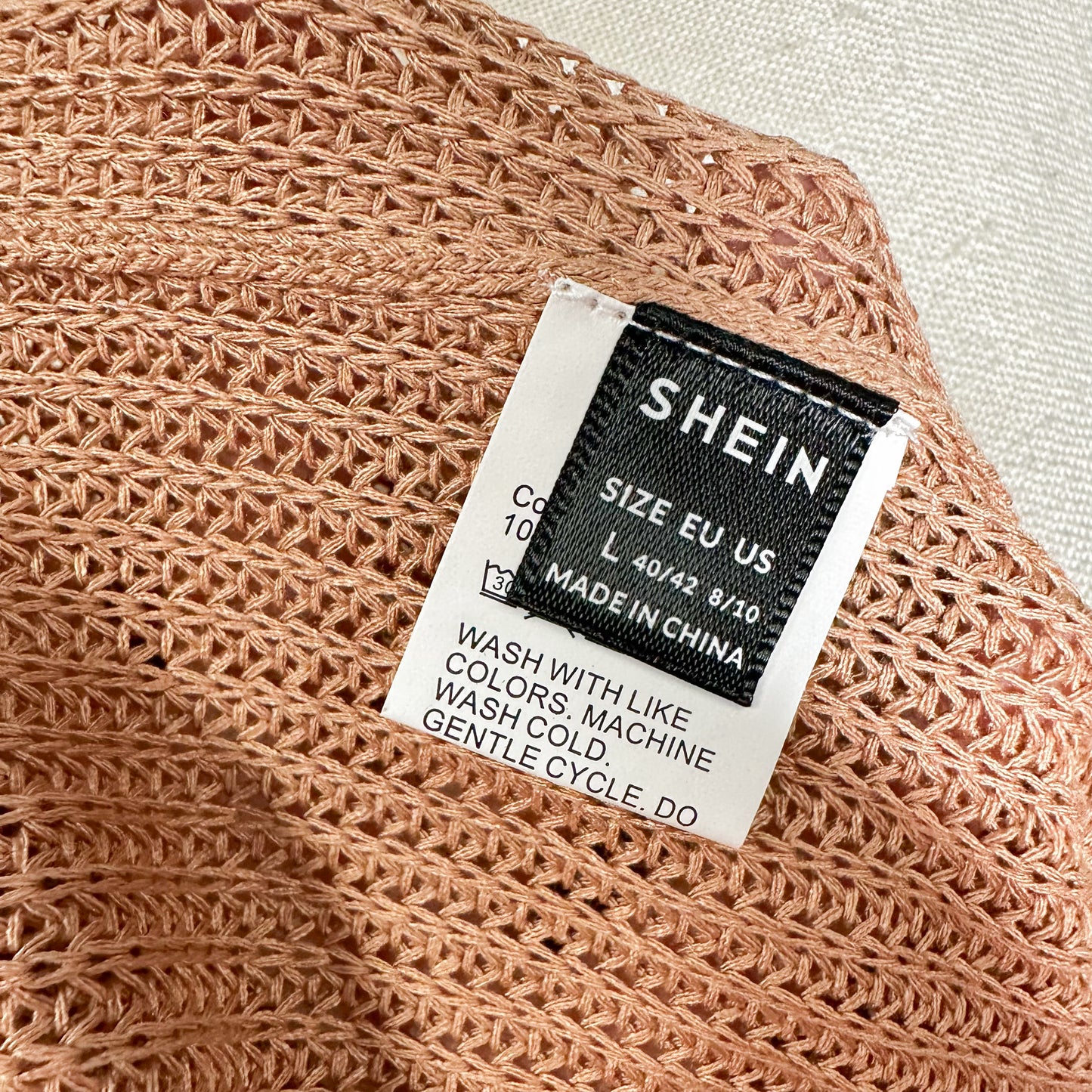 Shein Pale Peach Knit Cardigan Size Large