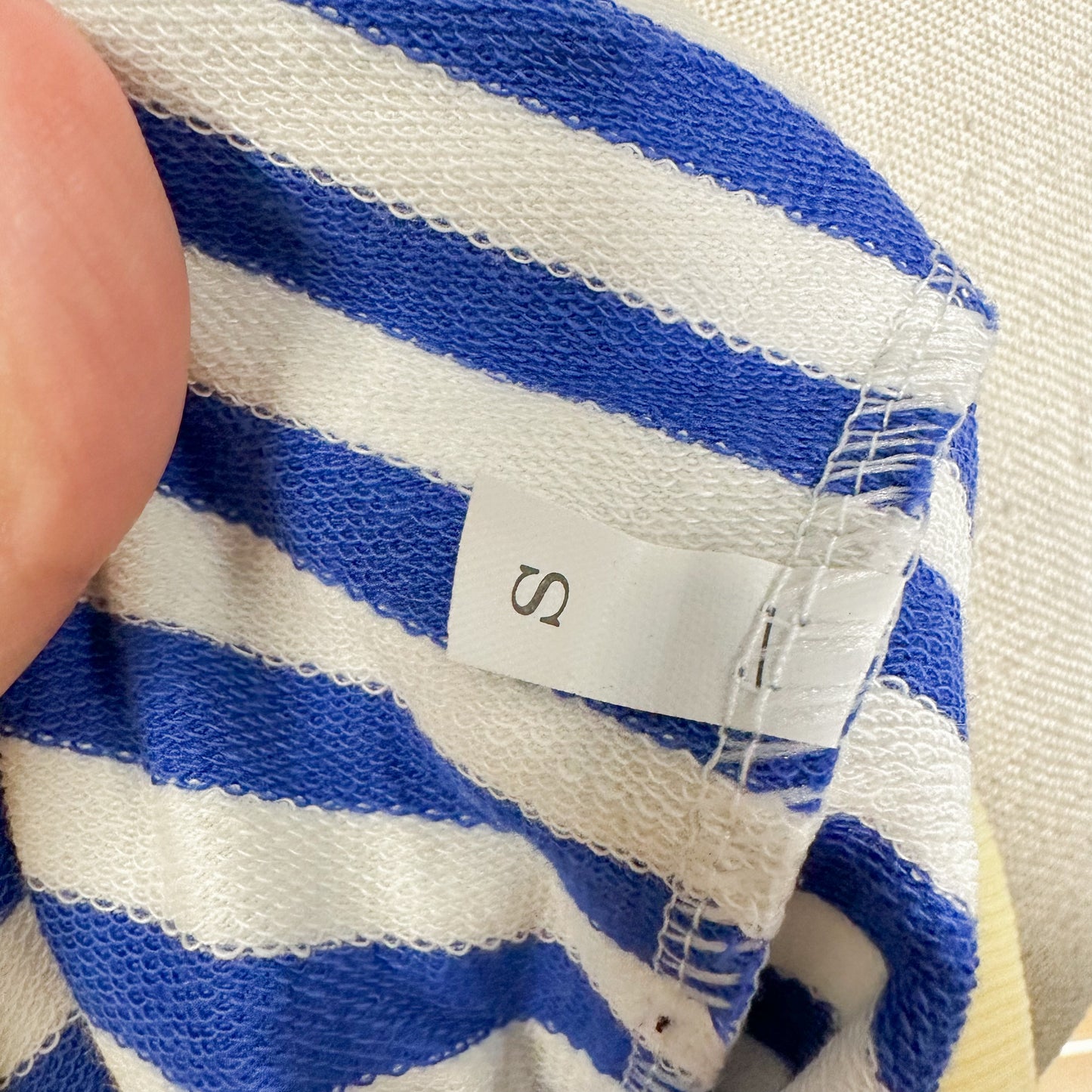 Labolliy Blue/White Striped Oversized Sweatshirt (S)