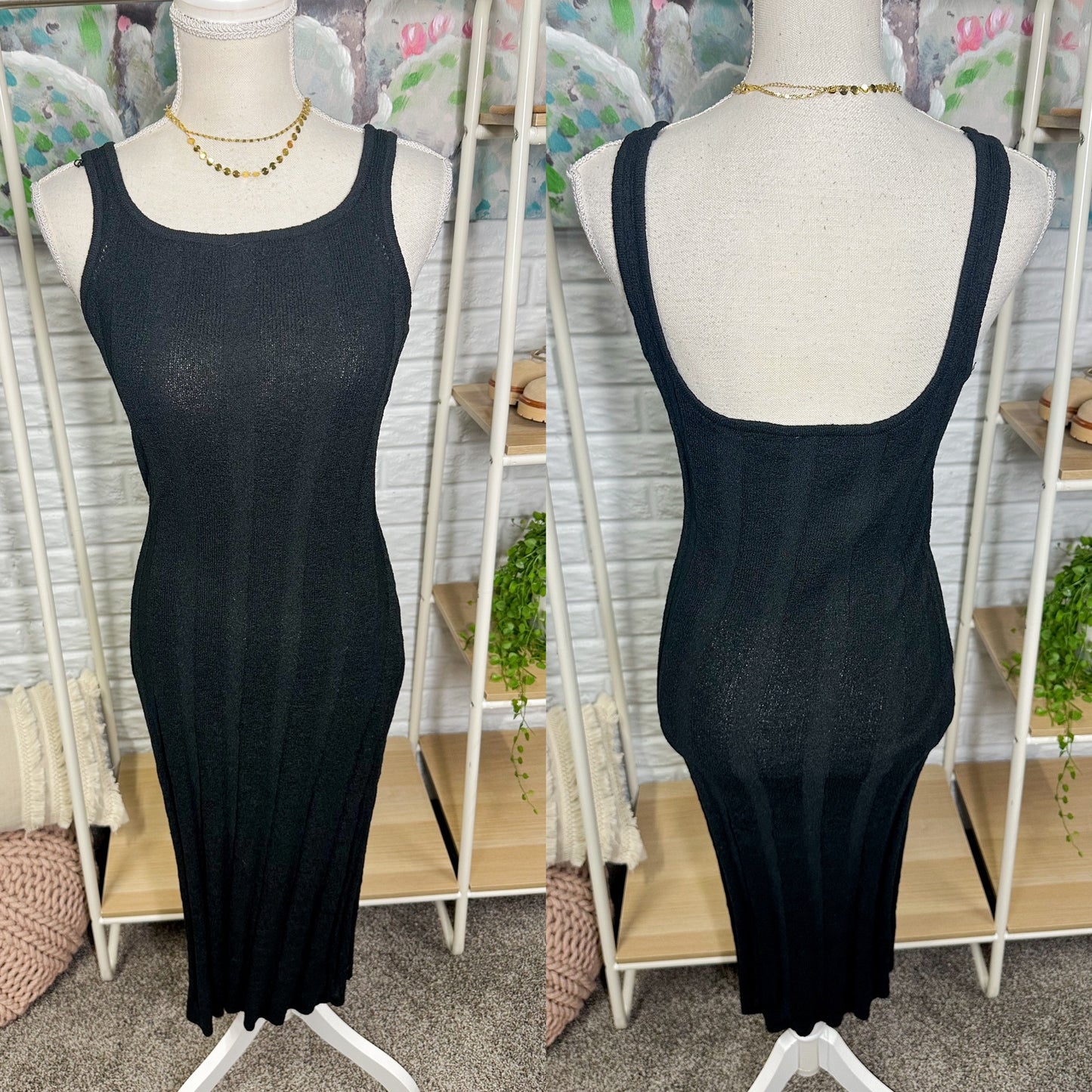 Black Knit Summer Dress (S)